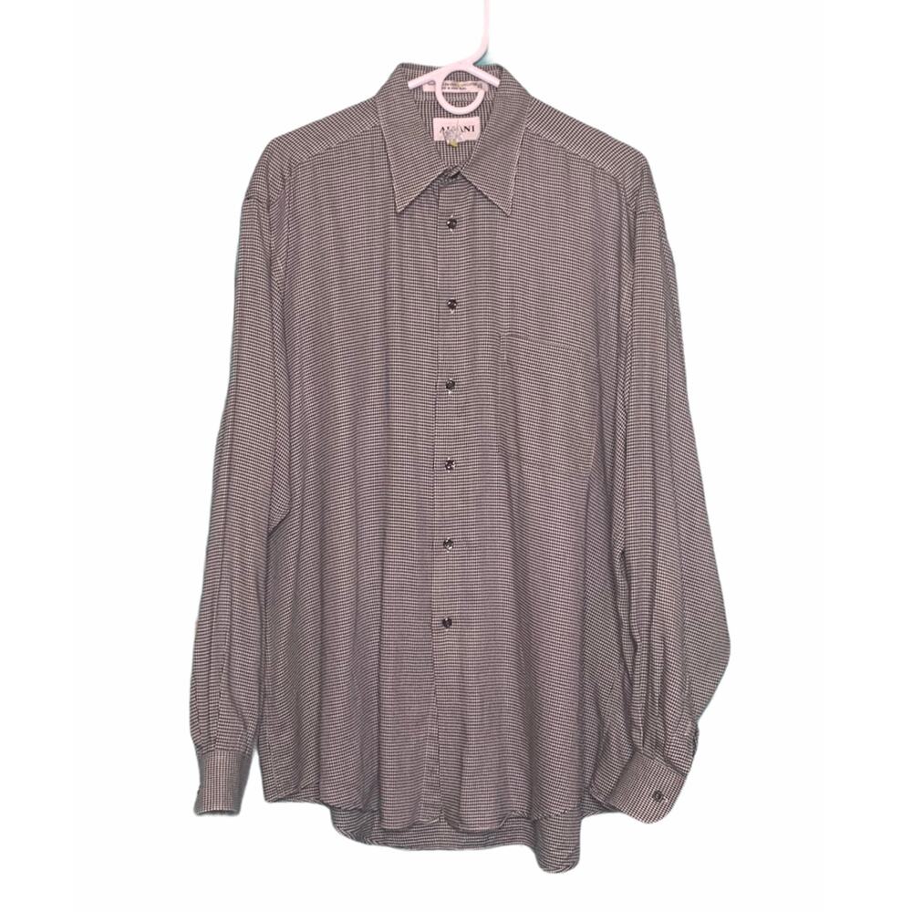 Alfani Houndstooth Button-Down Shirt Size Medium 16.5